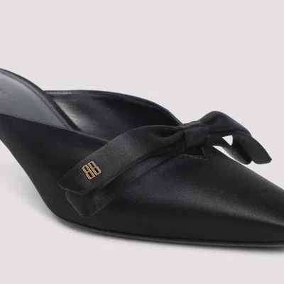 Balenciaga Black Slip On Mules In Black