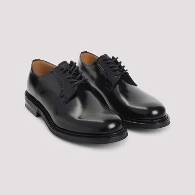 Church's Black Leather Lace Up Shoes In Black