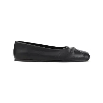 Marni Leather Little Bow Ballerina In Black
