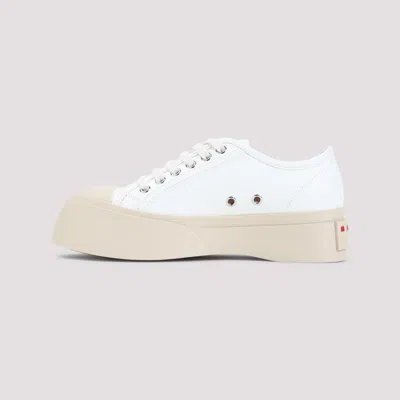 Marni Leather Low-top Platform Sneakers In White