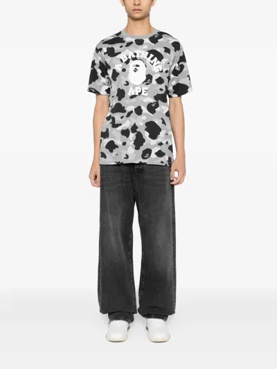 A Bathing Ape 1st Camo College T-shirt In Gray