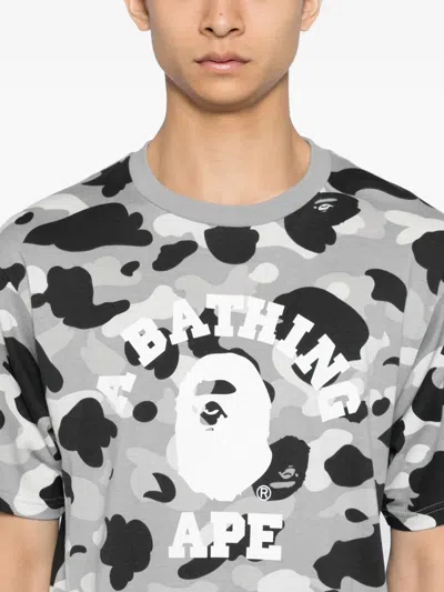 A Bathing Ape 1st Camo College T-shirt In Gray
