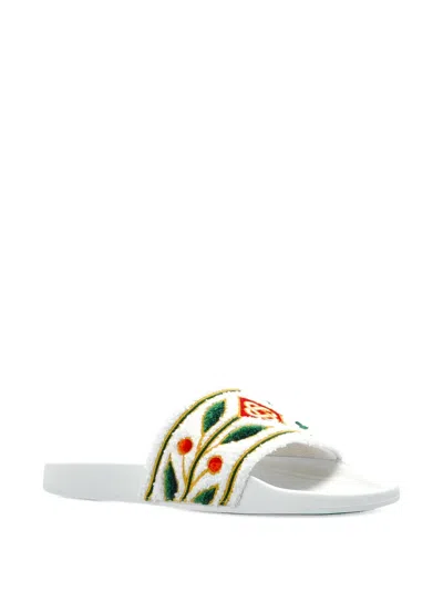 Casablanca Embroidered Slides