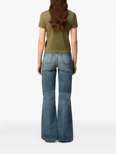 Ami Alexandre Mattiussi Ami Paris Bronze Ami De Coeur T Shirt In Green
