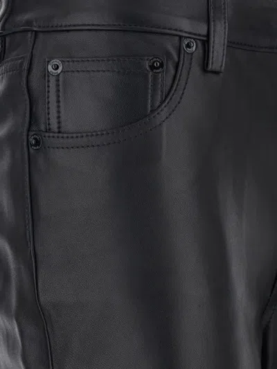 Michael Michael Kors Black Pants With Belt Loops In Leather Woman In Black