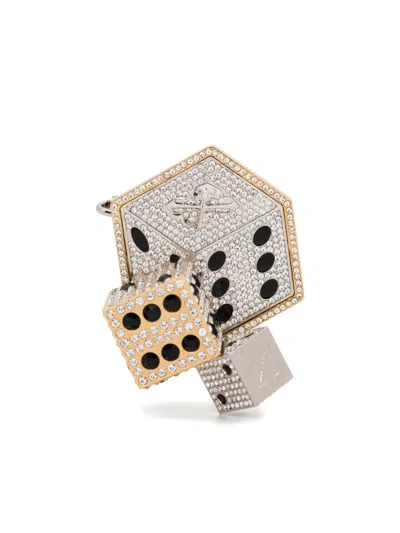 Off-white Crystal-embellished Earring In Metallic