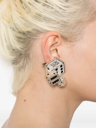 Off-white Crystal-embellished Earring In Metallic