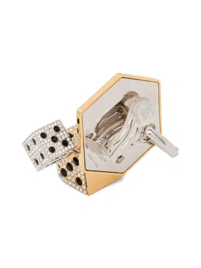 Off-white Crystal-embellished Earring In Metallic