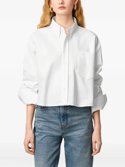 Ami Alexandre Mattiussi Ami Paris Cotton Cropped Shirt In White