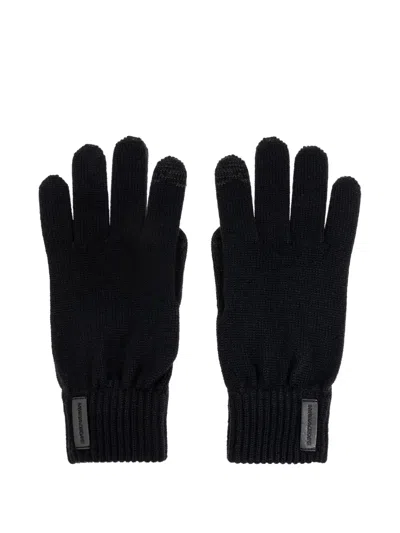 Emporio Armani Logo-patch Gloves In Black