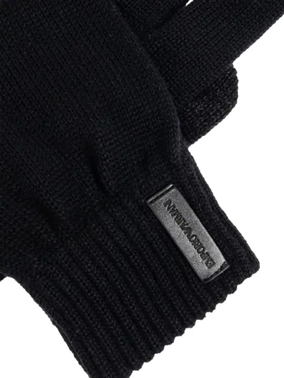 Emporio Armani Logo-patch Gloves In Black