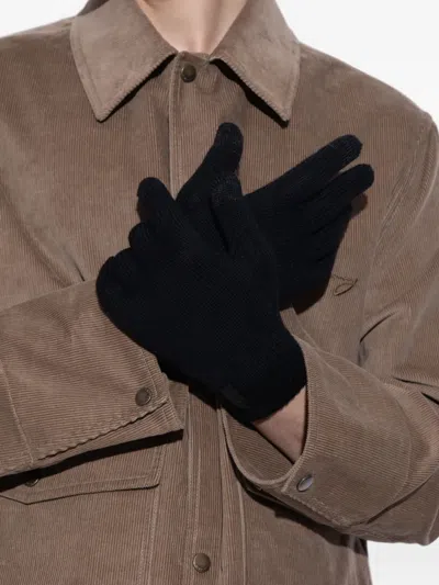 Emporio Armani Logo-patch Gloves In Black