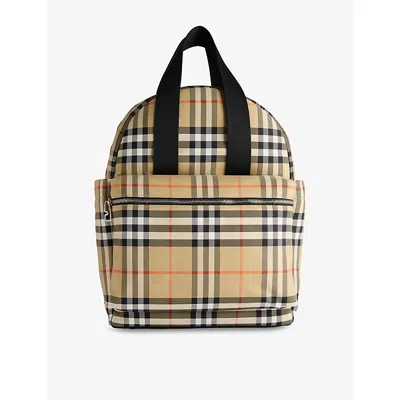 Burberry Sand Ip Check Check Nylon Changing Backpack