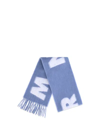 Marni Men Wool Scarf In Blue