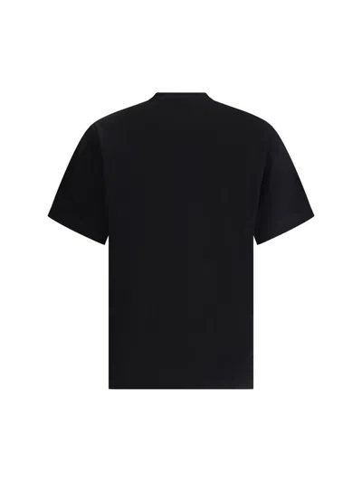 Ferragamo Crew Neck Graphic Print Short Sleeves T-shirt In Black