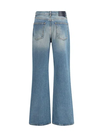Haikure Wide-leg Denim Trousers Faded Effect In Blue