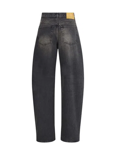 Haikure Wide-leg Denim Trousers With Medium Waist In Black