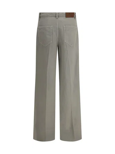 Brunello Cucinelli Women Wide-leg Jeans In Green