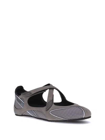 Attico Nomad Ballerinas In Gray