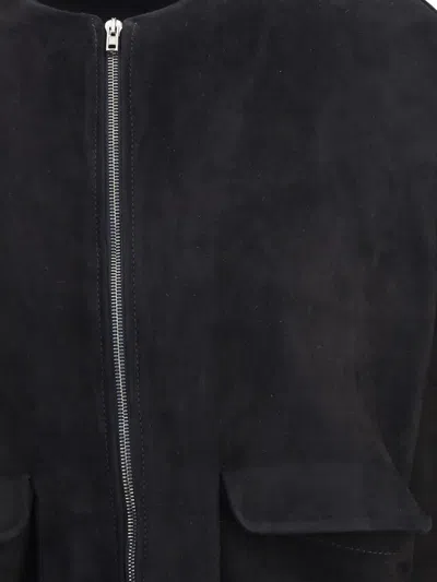 Salvatore Santoro Suede Leather Jacket In Black