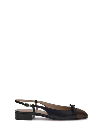 Valentino Valet Du Roi Leather Slingback Ballerina Flat