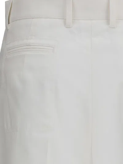 Chloé Wide-leg Flare Pants With Waist Belt Loops In White