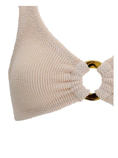 Hunza G Julia Bikini Off-the-shoulder Cut-out Detail In Neutral