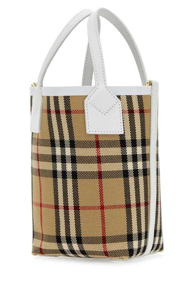 Burberry Embroidered Canvas Mini London Handbag