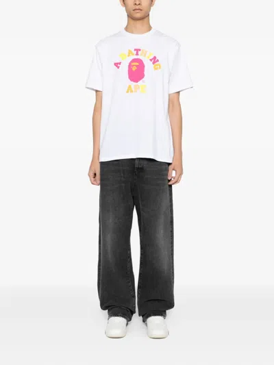 A Bathing Ape T-shirt Mit Print In White