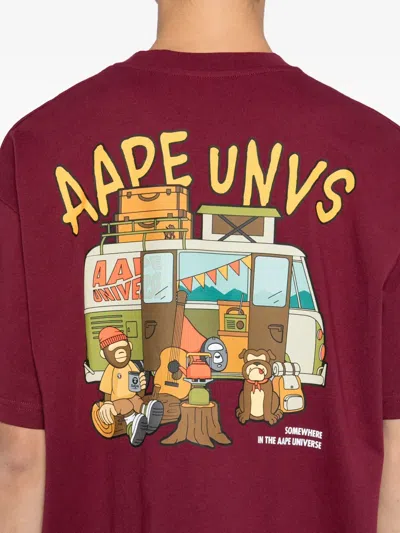 Aape By A Bathing Ape Aaper T-shirt In Burgundy