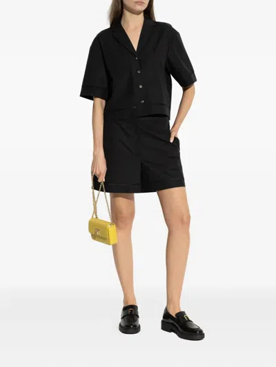 Furla Platform Leather Loafers In Black