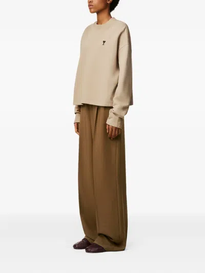 Ami Alexandre Mattiussi Heart-embroidered Cotton Sweatshirt