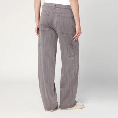 Golden Goose Light Brown Pants In Chevron Wool Blend
