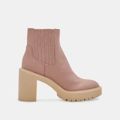 Dolce Vita Caster Booties Cafe Canvas In Brown