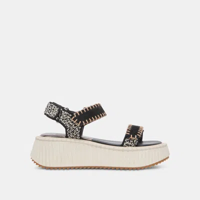 Dolce Vita Debra Sandals Black White Nubuck In Multi