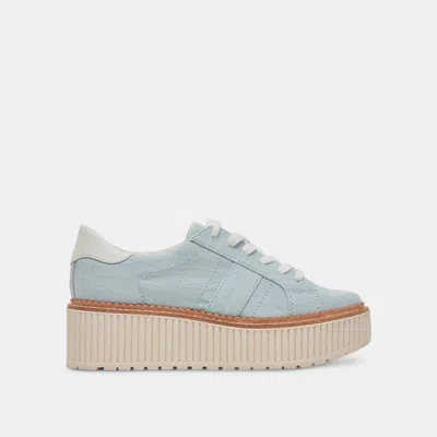 Dolce Vita Tiger Sneakers Light Blue Denim In Blue