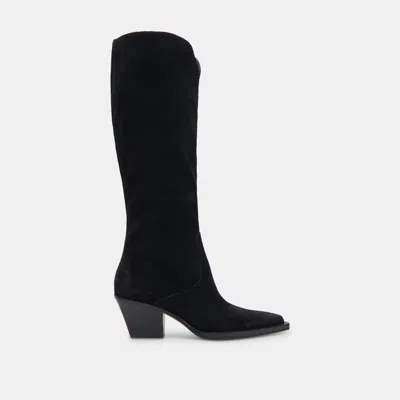 Dolce Vita Raj Wide Calf Boots Onyx Suede