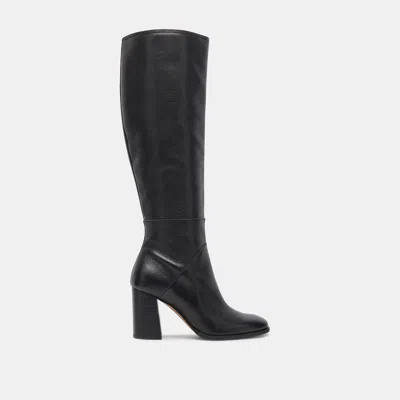 Dolce Vita Fynn Wide Calf Boots Onyx Leather