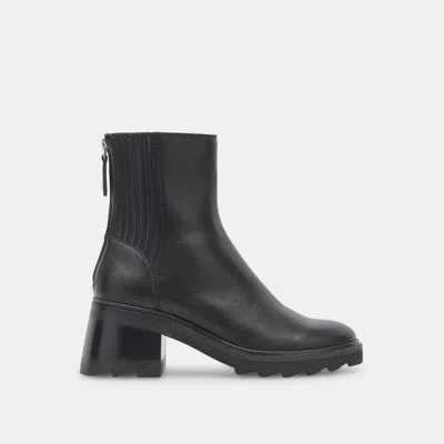 Dolce Vita Martey H2o Women 7.5 Black Leather Lug Sole Block Heel Bootie Rhs4200