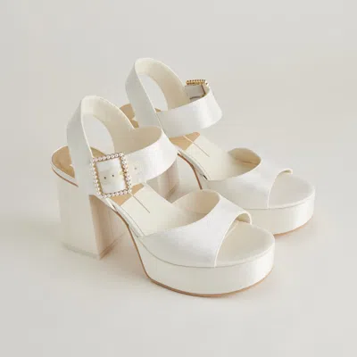 Dolce Vita Bobby Pearl Heels White Pearls In White
