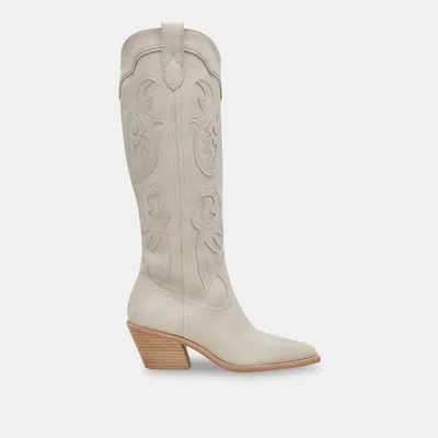 Dolce Vita Samsin Boots Ivory Nubuck In Gray