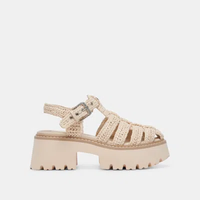 Dolce Vita Lasly Sandals Oatmeal Knit In Neutral