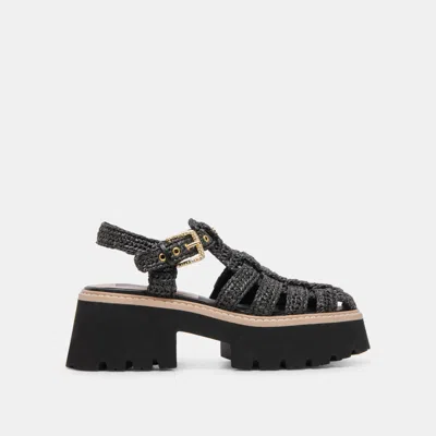 Dolce Vita Lasly Sandals Onyx Knit In Black