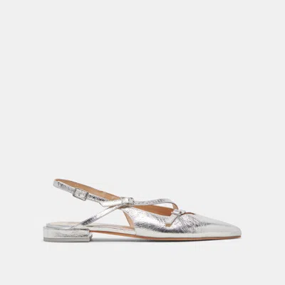 Dolce Vita Pamla Wide Flats Silver Crinkle Patent