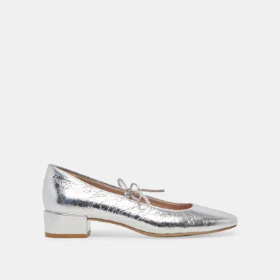 Dolce Vita Ardien Heels Silver Crinkle Patent In Multi