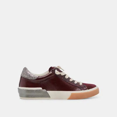 Dolce Vita Zina Sneakers Burgundy Crinkle Patent In Multi