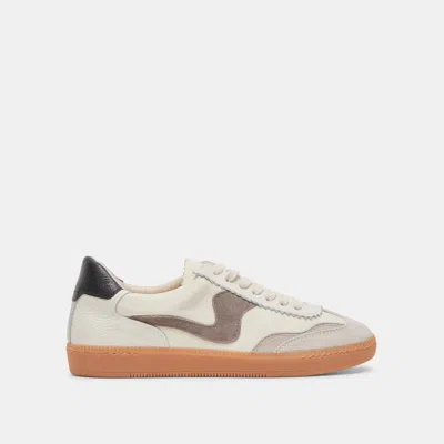 Dolce Vita Notice Wide Sneakers White Grey Leather