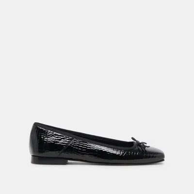 Dolce Vita Anisa Ballet Flats Noir Embossed Leather