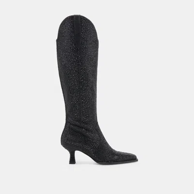 Dolce Vita Ariana Crystal Boots Black Metallic Crystal