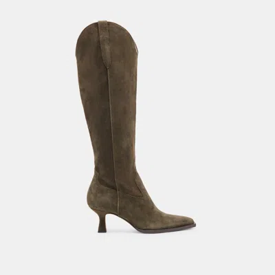 Dolce Vita Ariana Wide Calf Boots Army Suede